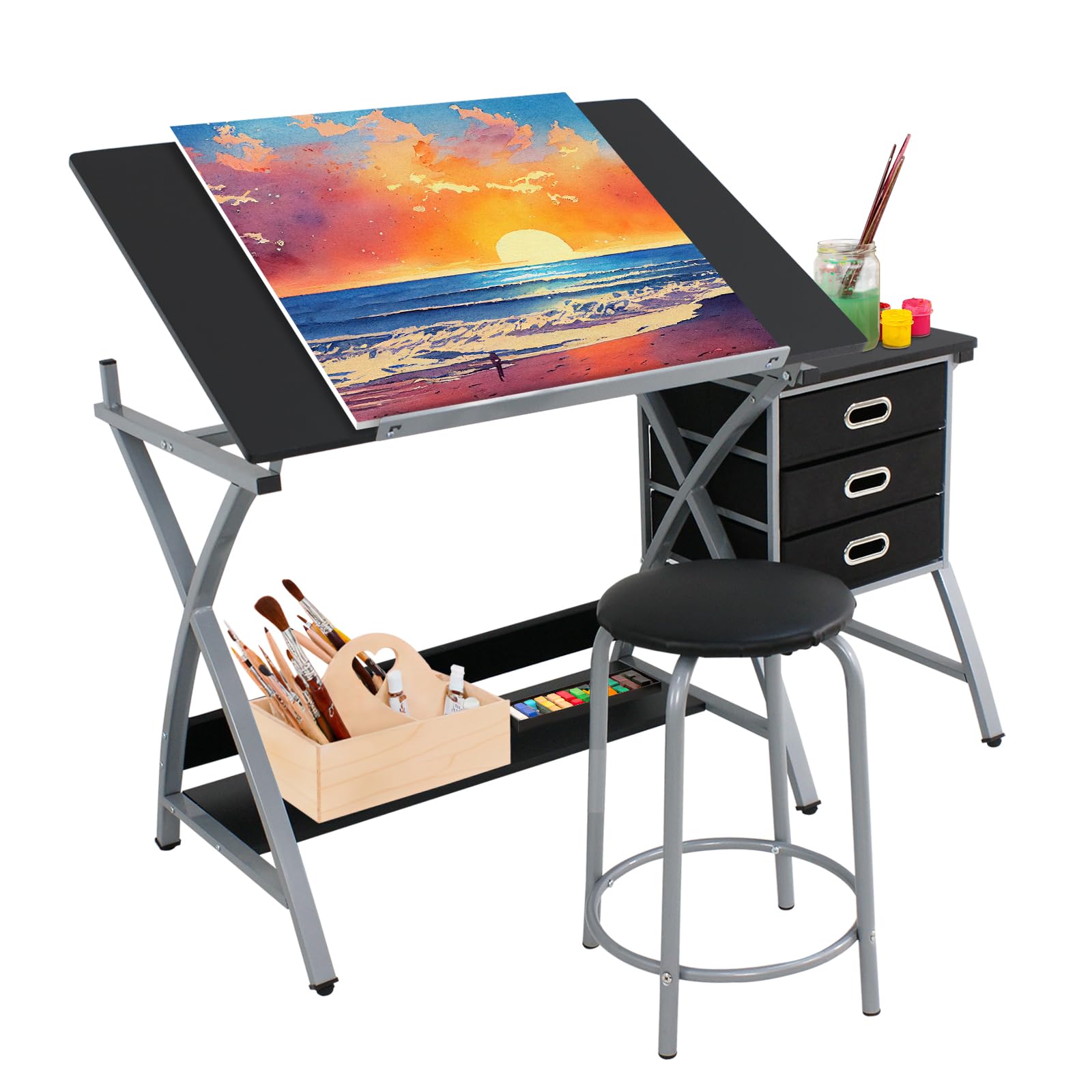 Amazon.com: JupiterForce Drafting Table with Tiltable Tabletop and